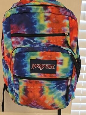 Jansport Tie-Dye Backpack in Blue, Orange, Yellow, Green